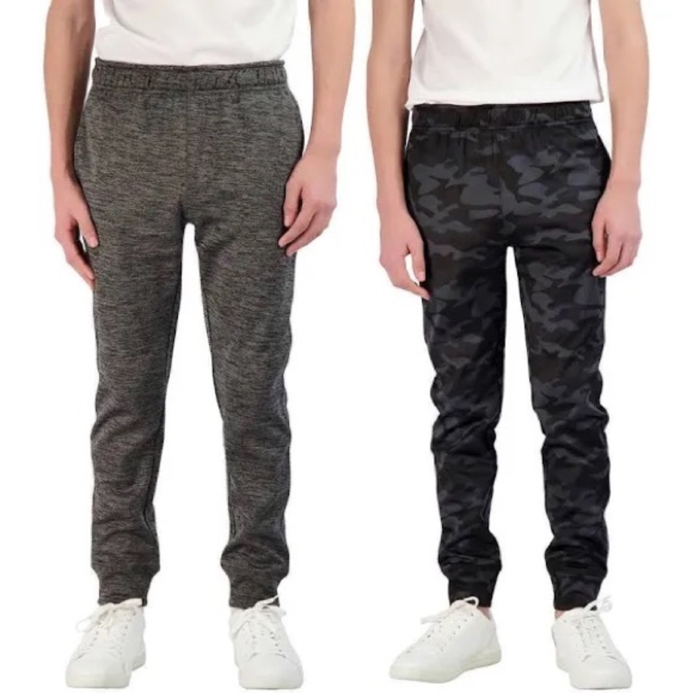 Russell Youth 2-pack Fleece Jogger | Black Space-Dye & Black Camo | S 7/8